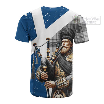 Tartan Vibes Clothing Glen Tartan Cotton T-shirt with Family Crest Scottish Bagpiper Vibes
