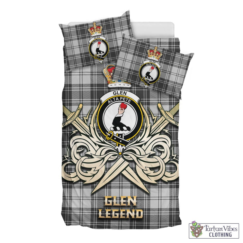 Tartan Vibes Clothing Glen Tartan Bedding Set with Clan Crest and the Golden Sword of Courageous Legacy