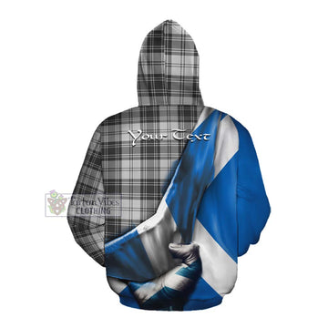 Glen Tartan Cotton Hoodie with Family Crest Scotland Patriotic Style