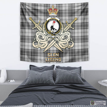 Glen Tartan Tapestry with Clan Crest and the Golden Sword of Courageous Legacy