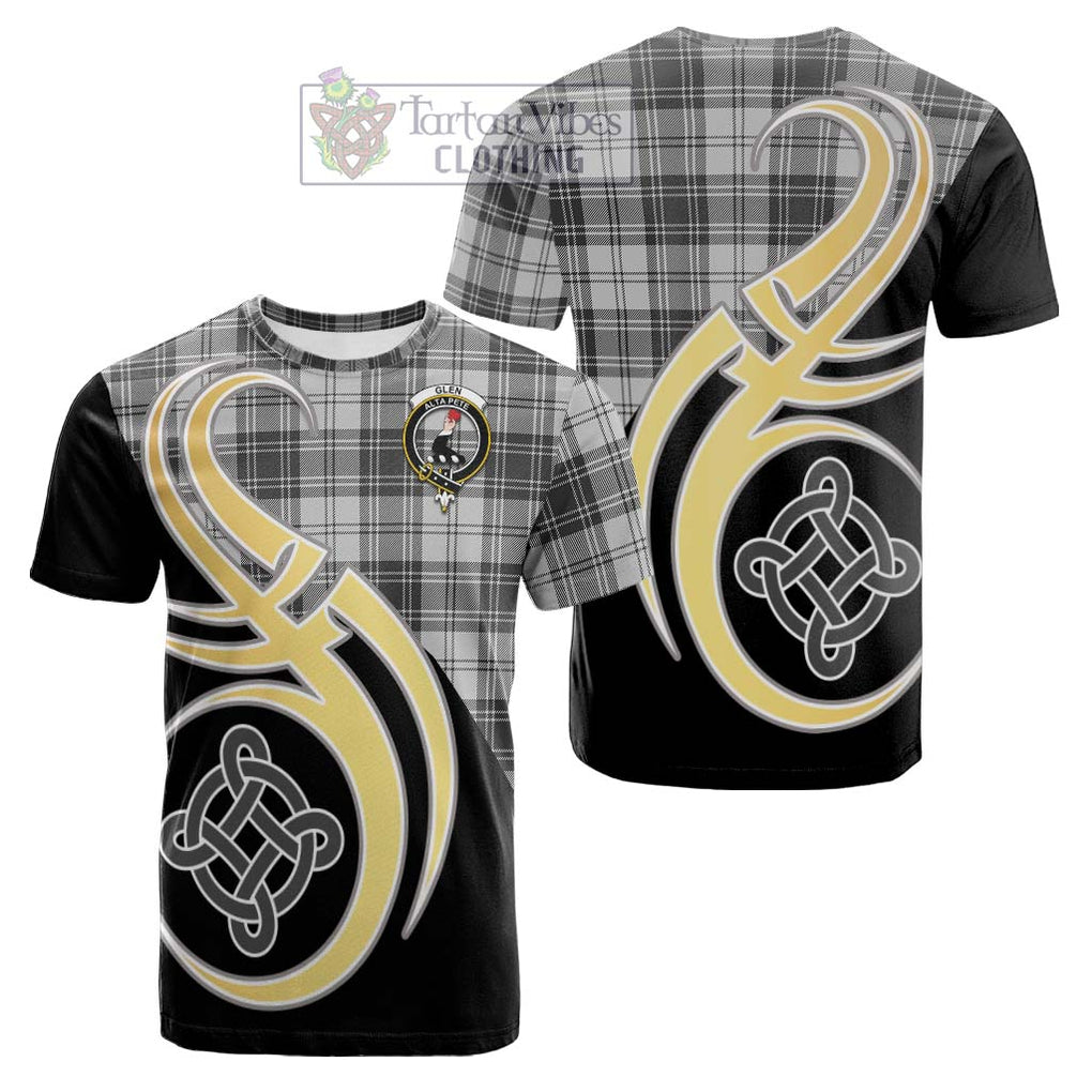 Tartan Vibes Clothing Glen Tartan Cotton T-shirt with Family Crest and Celtic Symbol Style