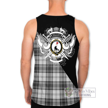 Glen Tartan Men's Tank Top with Family Crest and Military Logo Style - Tartanvibesclothing Shop
