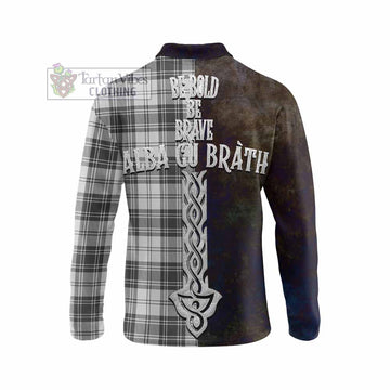 Glen Tartan Family Crest Long Sleeve Polo Shirt Alba Gu Brath Be Brave Lion Ancient Style