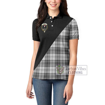 Glen Tartan Women's Polo Shirt with Family Crest and Military Logo Style - Tartanvibesclothing Shop