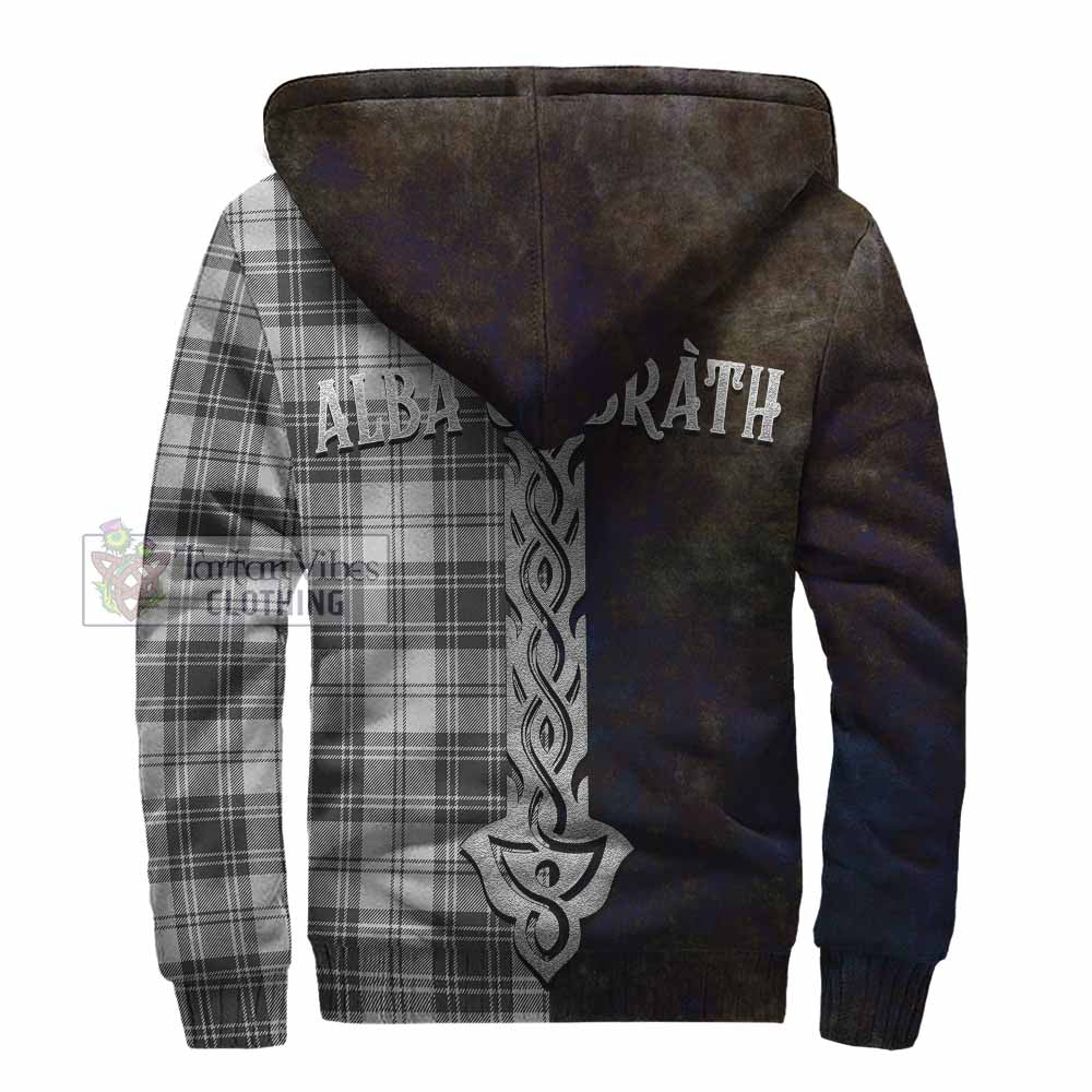 Tartan Vibes Clothing Glen Tartan Family Crest Sherpa Hoodie Alba Gu Brath Be Brave Lion Ancient Style