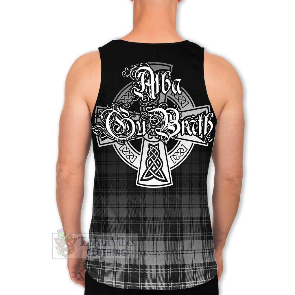 Tartan Vibes Clothing Glen Tartan Men's Tank Top Featuring Alba Gu Brath Family Crest Celtic Inspired