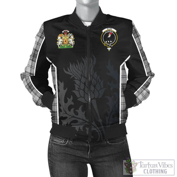 Glen Tartan Bomber Jacket with Family Crest and Scottish Thistle Vibes Sport Style