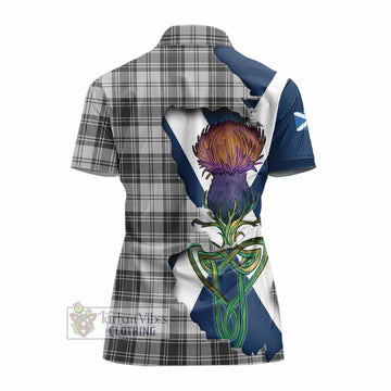 Glen Tartan Family Crest Women's Polo Shirt Scottish Thistle Celtic Inspired