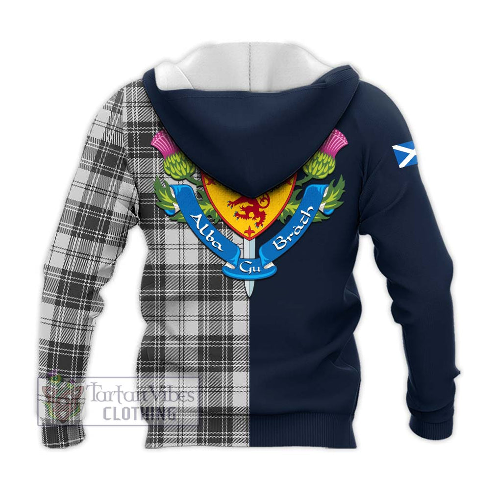 Tartan Vibes Clothing Glen Tartan Knitted Hoodie with Scottish Lion Royal Arm Half Style