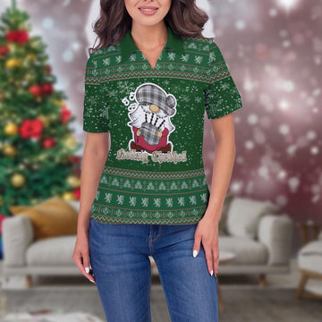 Glen Clan Christmas Family Polo Shirt with Funny Gnome Playing Bagpipes