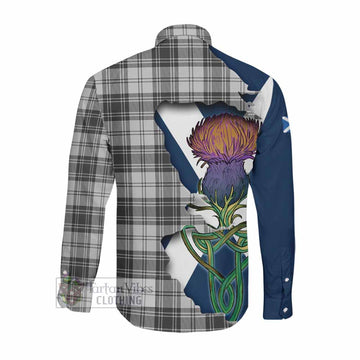 Glen Tartan Family Crest Long Sleeve Button Shirt Scottish Thistle Celtic Inspired