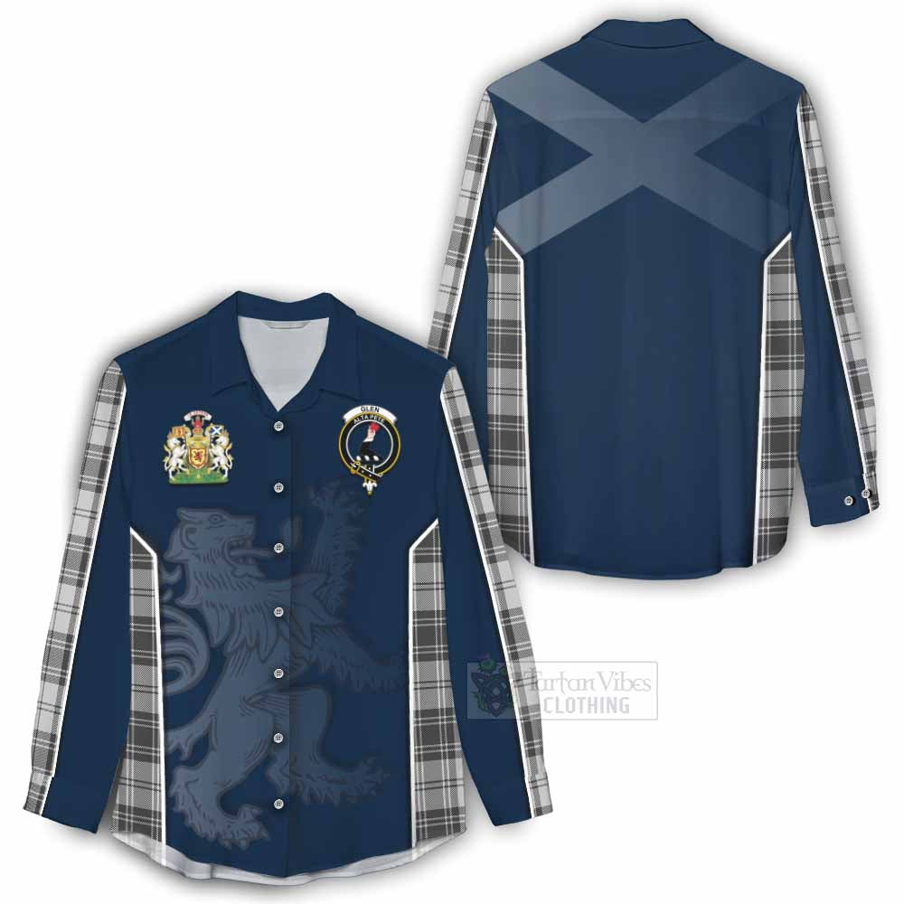 Tartan Vibes Clothing Glen Tartan Women's Casual Shirt with Family Crest and Lion Rampant Vibes Sport Style
