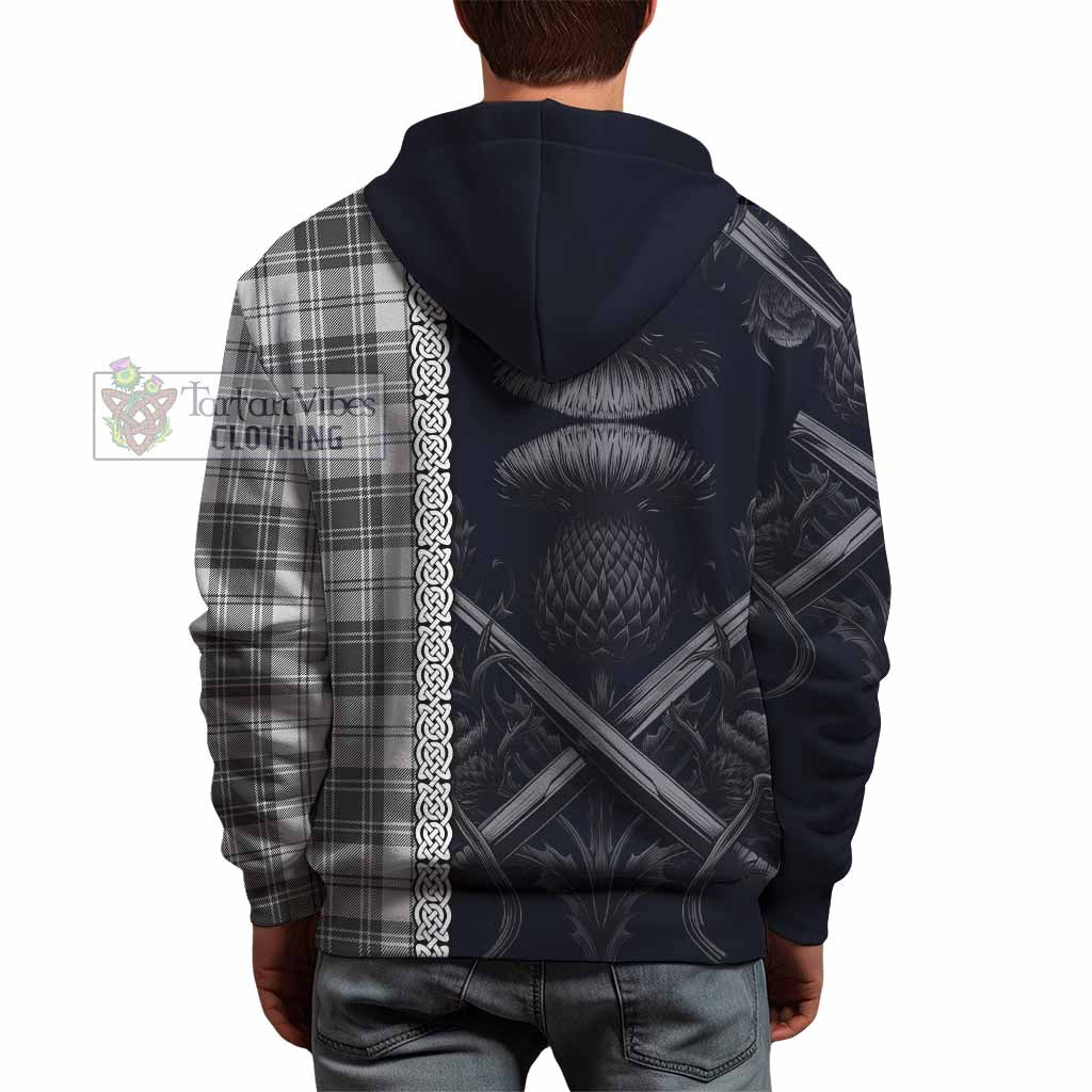 Tartan Vibes Clothing Glen Tartan Hoodie with Family Crest Cross Sword Thistle Celtic Vibes