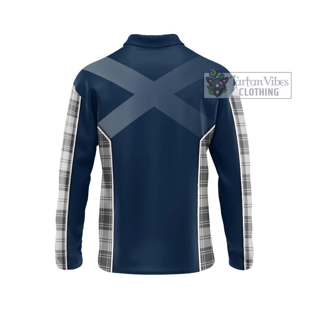 Glen Tartan Long Sleeve Polo Shirt with Family Crest and Lion Rampant Vibes Sport Style - Tartan Vibes Clothing