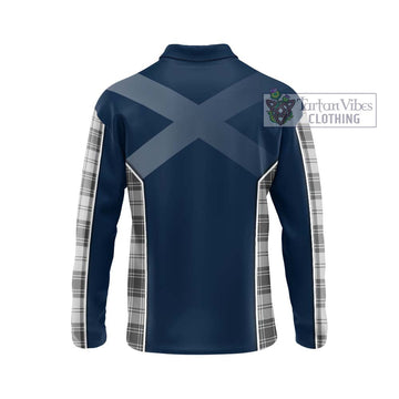 Glen Tartan Long Sleeve Polo Shirt with Family Crest and Lion Rampant Vibes Sport Style - Tartan Vibes Clothing