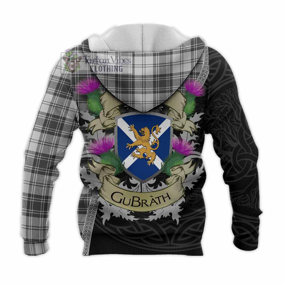 Tartan Vibes Clothing Glen Tartan Family Crest Knitted Hoodie Lion Rampant Royal Thistle Shield Celtic Inspired