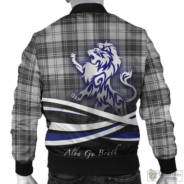 Glen Tartan Bomber Jacket with Alba Gu Brath Regal Lion Emblem