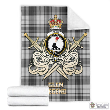 Glen Tartan Blanket with Clan Crest and the Golden Sword of Courageous Legacy