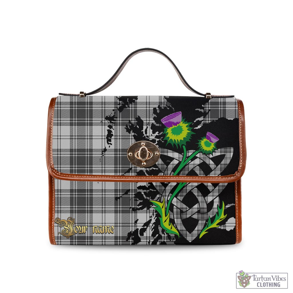 Tartan Vibes Clothing Glen Tartan Waterproof Canvas Bag with Scotland Map and Thistle Celtic Accents