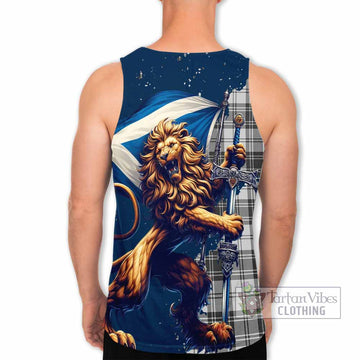 Tartan Vibes Clothing Glen Tartan Family Crest Men's Tank Top with Scottish Majestic Lion