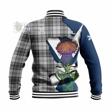 Glen Tartan Family Crest Baseball Jacket Scottish Thistle Celtic Inspired