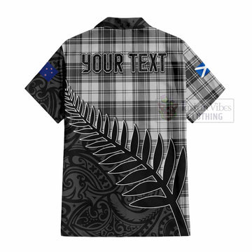 Glen Crest Tartan Hawaiian Shirt with New Zealand Silver Fern Half Style