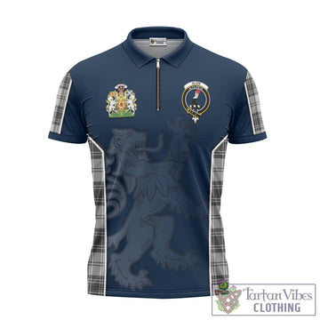 Tartan Vibes Clothing Glen Tartan Zipper Polo Shirt with Family Crest and Lion Rampant Vibes Sport Style