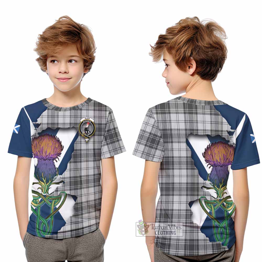 Tartan Vibes Clothing Glen Tartan Family Crest Kid T-Shirt Scottish Thistle Celtic Inspired