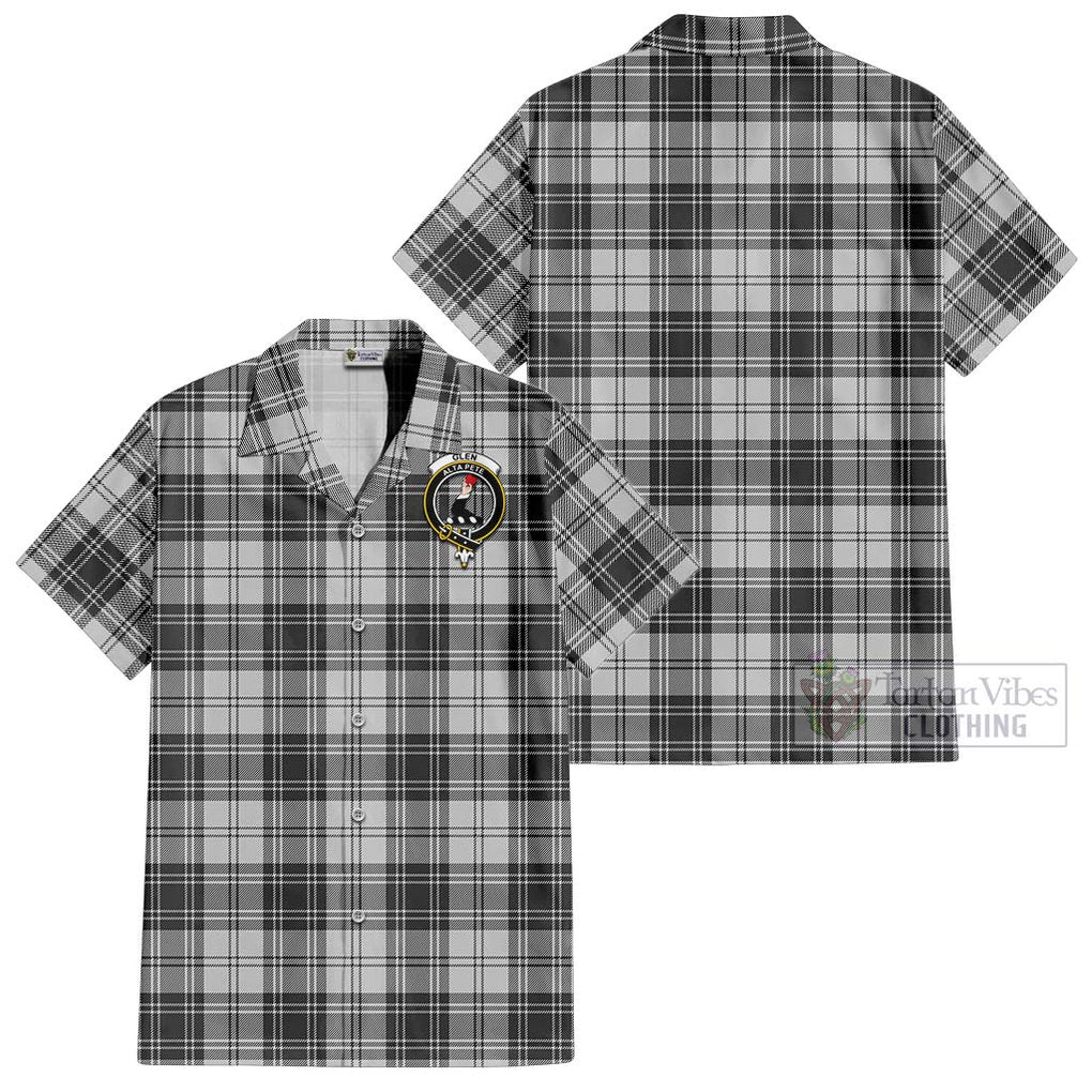 Glen Tartan Cotton Hawaiian Shirt with Family Crest Kid - Tartan Vibes Clothing