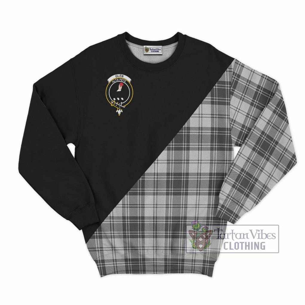 Glen Tartan Sweatshirt with Family Crest and Military Logo Style - Tartanvibesclothing Shop