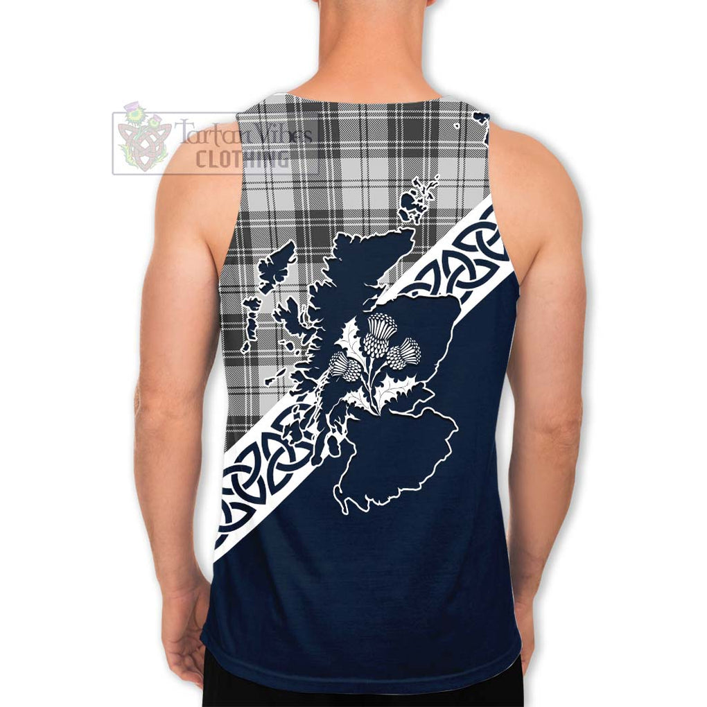 Tartan Vibes Clothing Glen Tartan Men's Tank Top Featuring Thistle and Scotland Map