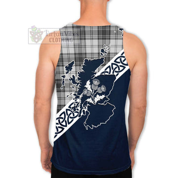 Tartan Vibes Clothing Glen Tartan Men's Tank Top Featuring Thistle and Scotland Map