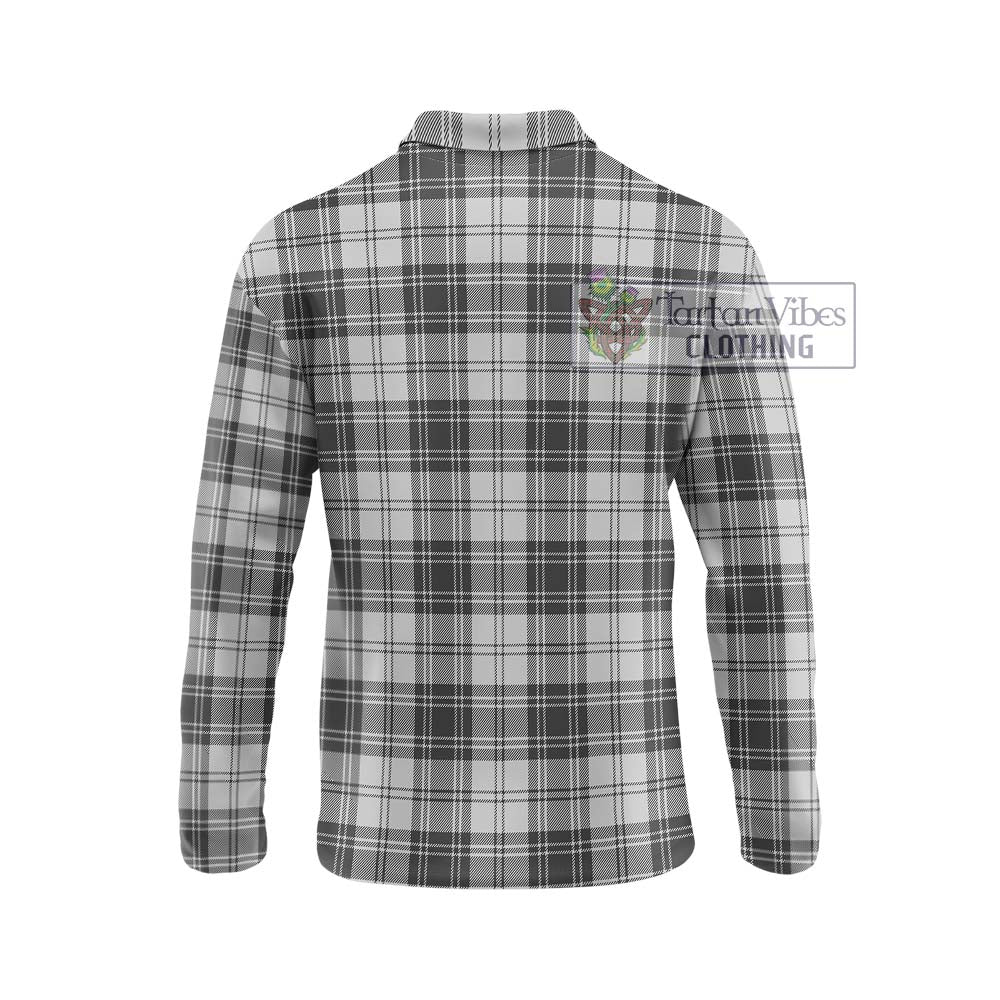 Glen Tartan Long Sleeve Polo Shirt with Family Crest DNA In Me Style - Tartanvibesclothing Shop
