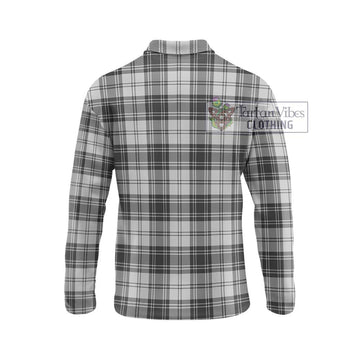 Glen Tartan Long Sleeve Polo Shirt with Family Crest DNA In Me Style - Tartanvibesclothing Shop
