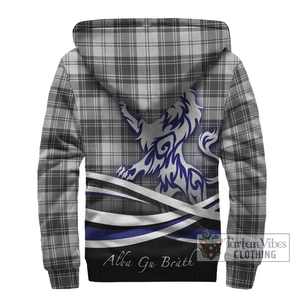 Glen Tartan Sherpa Hoodie with Alba Gu Brath Regal Lion Emblem - Tartanvibesclothing Shop