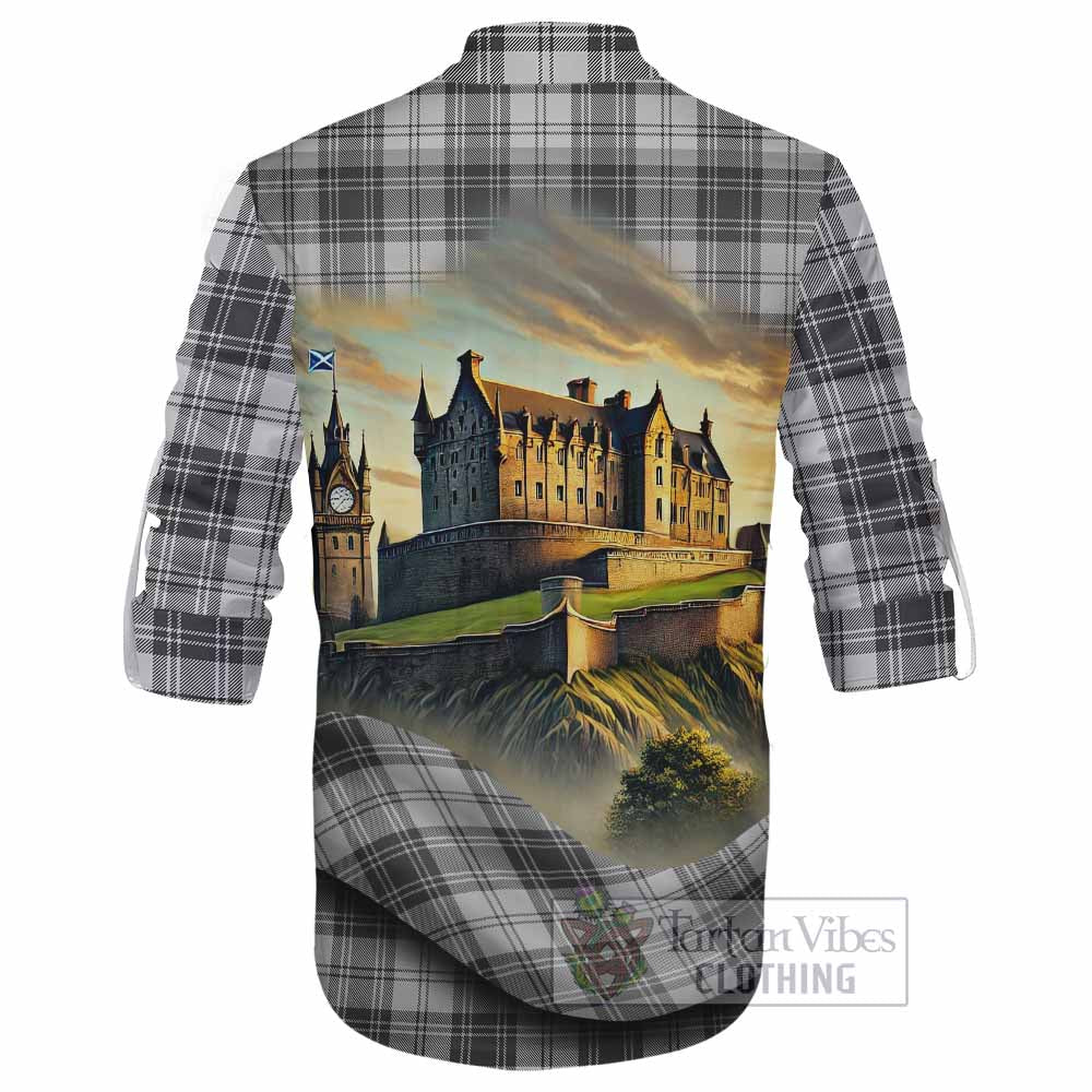 Tartan Vibes Clothing Glen Tartan Family Crest Ghillie Kilt Shirt with Scottish Ancient Castle Style