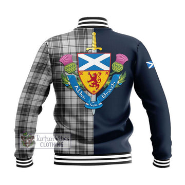 Glen Tartan Baseball Jacket Alba with Scottish Lion Royal Arm Half Style
