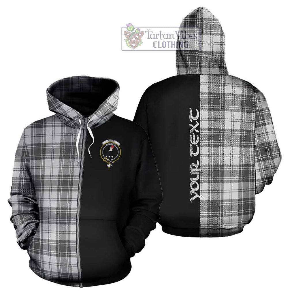 Glen Tartan Hoodie with Family Crest and Half Of Me Style - Tartanvibesclothing Shop