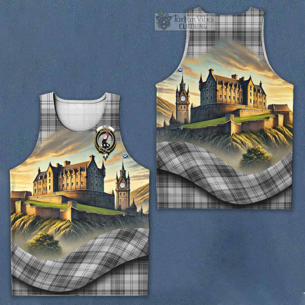 Tartan Vibes Clothing Glen Tartan Family Crest Men's Tank Top with Scottish Ancient Castle Style