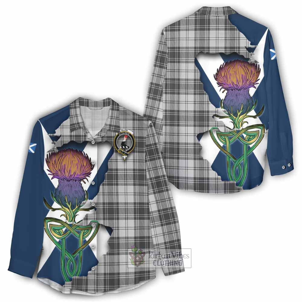 Tartan Vibes Clothing Glen Tartan Family Crest Women's Casual Shirt Scottish Thistle Celtic Inspired