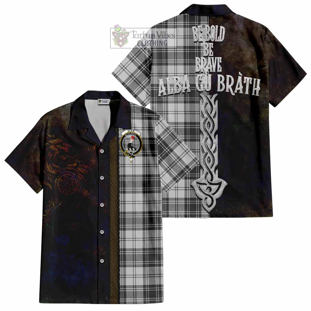 Tartan Vibes Clothing Glen Tartan Family Crest Short Sleeve Button Shirt Alba Gu Brath Be Brave Lion Ancient Style