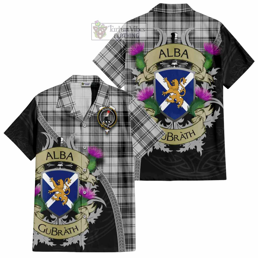 Tartan Vibes Clothing Glen Tartan Family Crest Short Sleeve Button Shirt Lion Rampant Royal Thistle Shield Celtic Inspired
