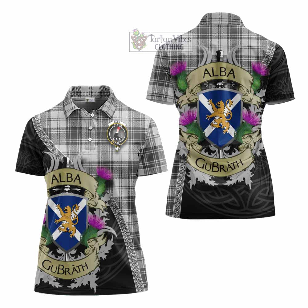 Tartan Vibes Clothing Glen Tartan Family Crest Women's Polo Shirt Lion Rampant Royal Thistle Shield Celtic Inspired