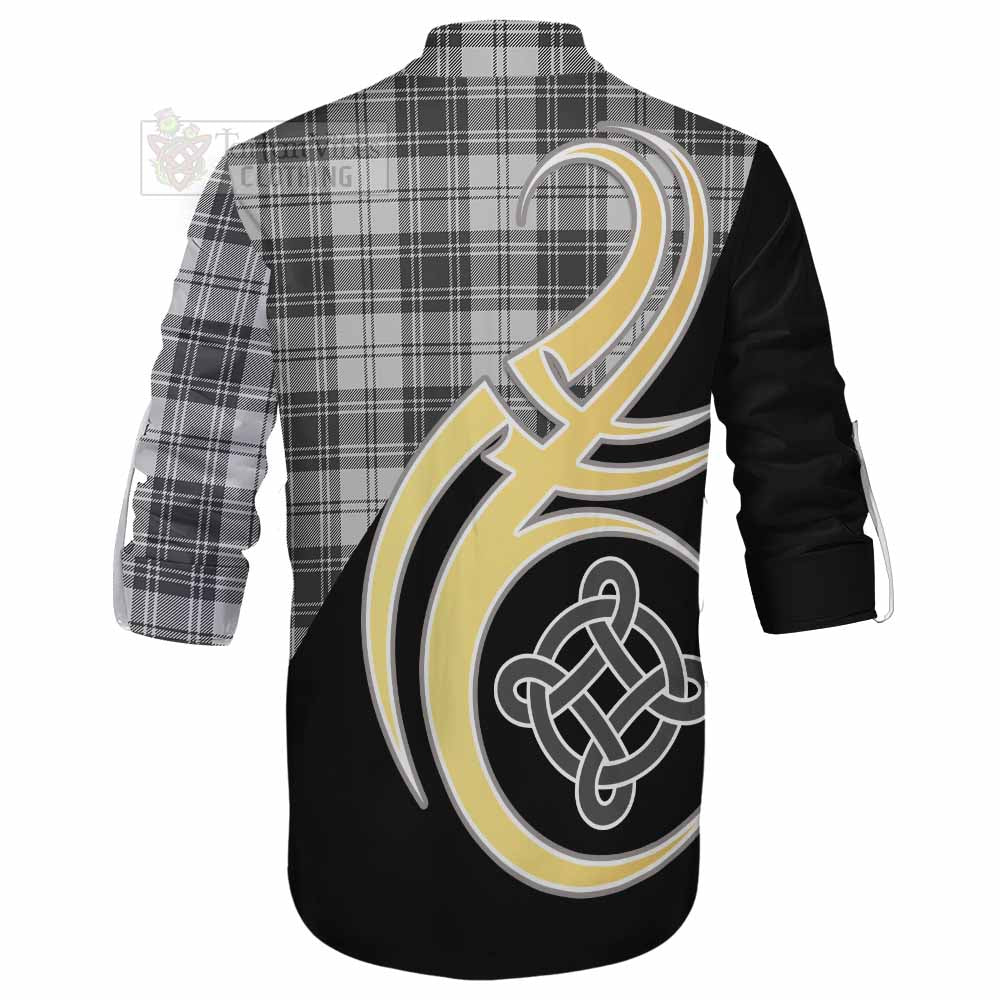 Tartan Vibes Clothing Glen Tartan Ghillie Kilt Shirt with Family Crest and Celtic Symbol Style