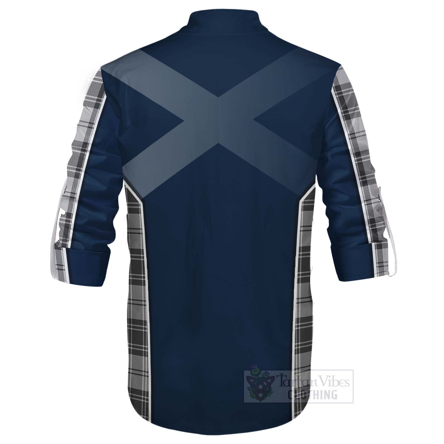 Tartan Vibes Clothing Glen Tartan Ghillie Kilt Shirt with Family Crest and Scottish Thistle Vibes Sport Style