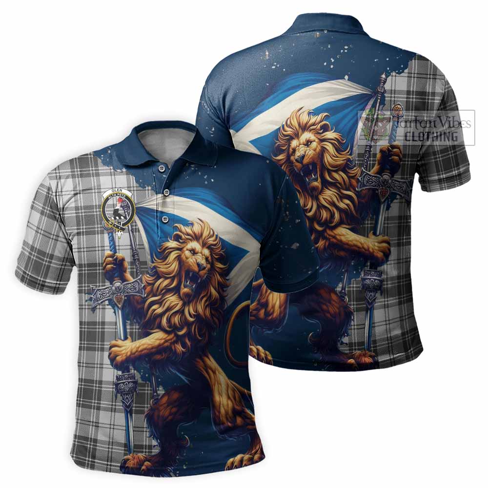 Tartan Vibes Clothing Glen Tartan Family Crest Men's Polo Shirt with Scottish Majestic Lion