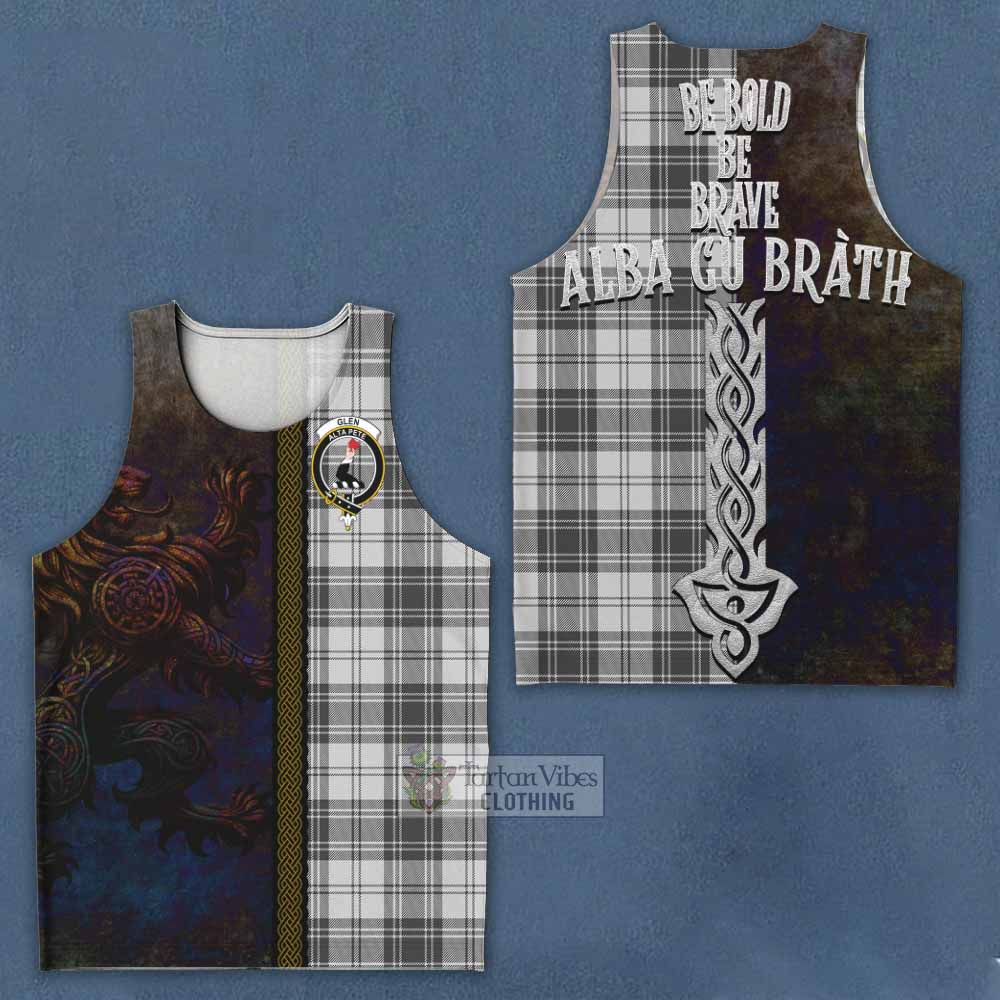 Tartan Vibes Clothing Glen Tartan Family Crest Men's Tank Top Alba Gu Brath Be Brave Lion Ancient Style