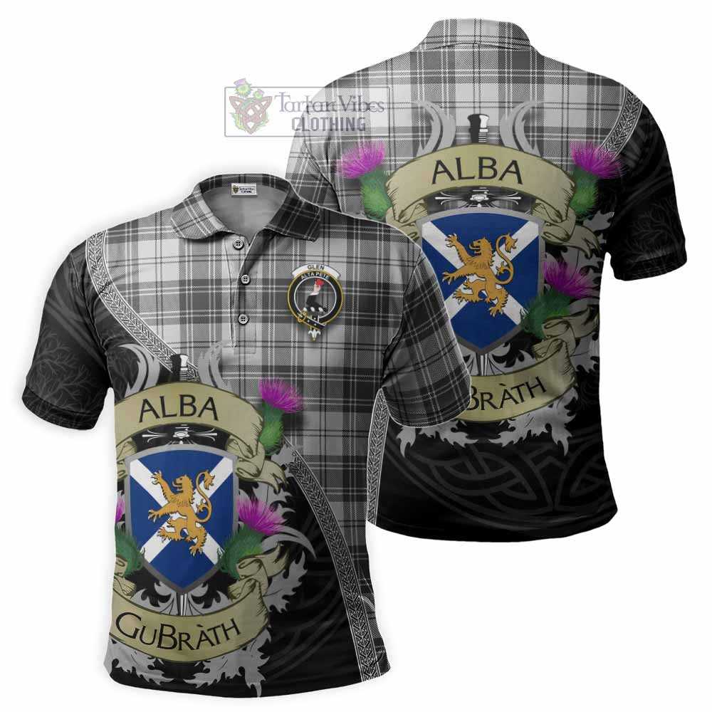 Tartan Vibes Clothing Glen Tartan Family Crest Polo Shirt Lion Rampant Royal Thistle Shield Celtic Inspired