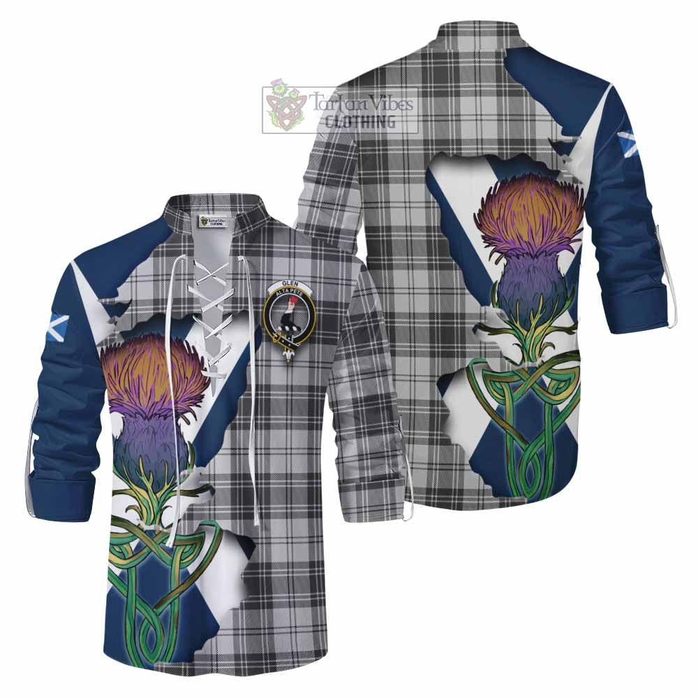 Tartan Vibes Clothing Glen Tartan Family Crest Ghillie Kilt Shirt Scottish Thistle Celtic Inspired