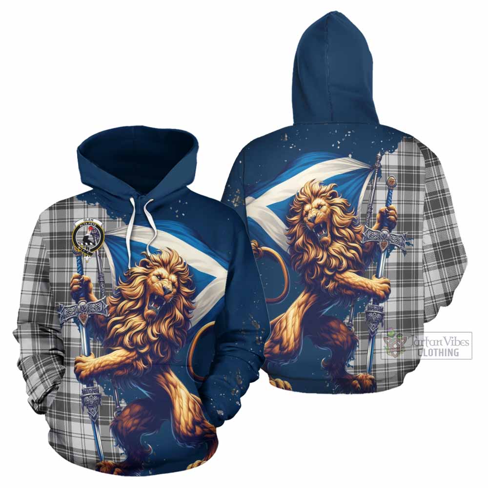 Glen Tartan Family Crest Hoodie with Scottish Majestic Lion